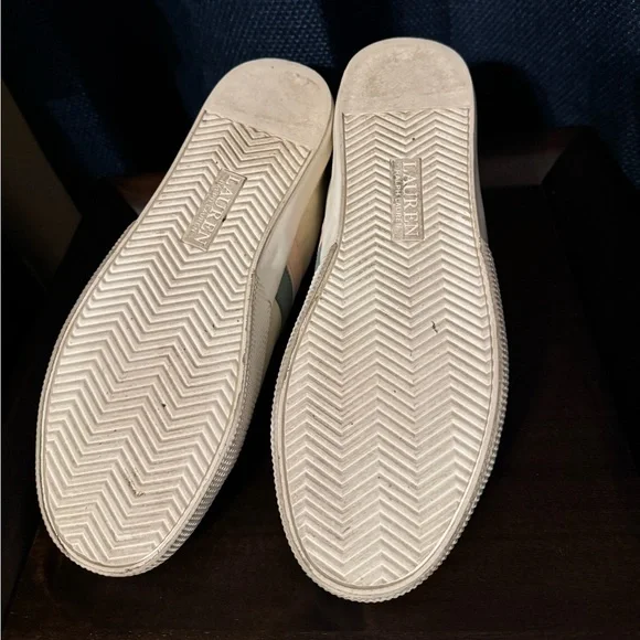 Lauren Ralph Lauren Cream Sneakers with Pink and Blue Details - Picture 6 of 6